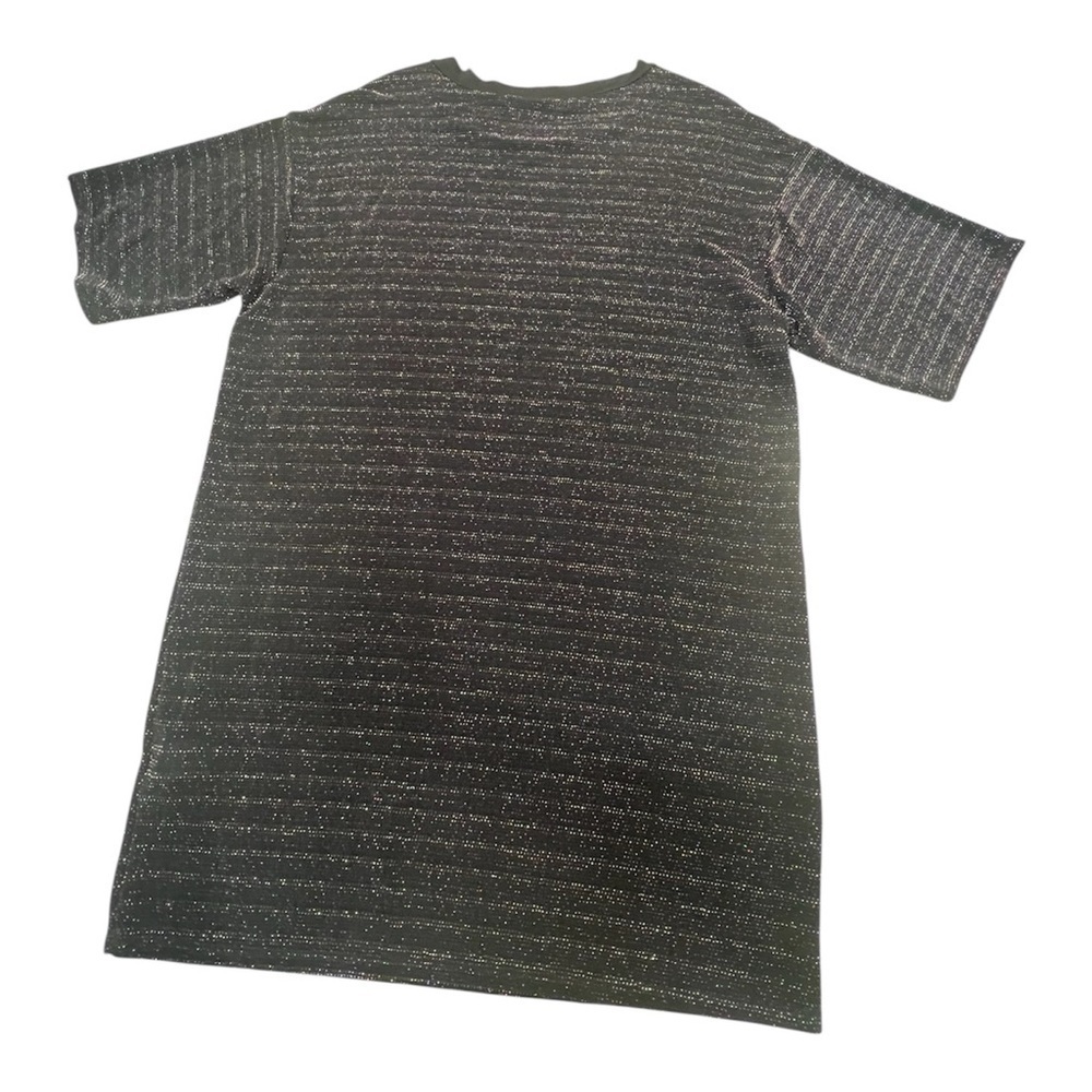 Madeline Elegant Black Glitter Shirt Dress - Picture 2 of 10